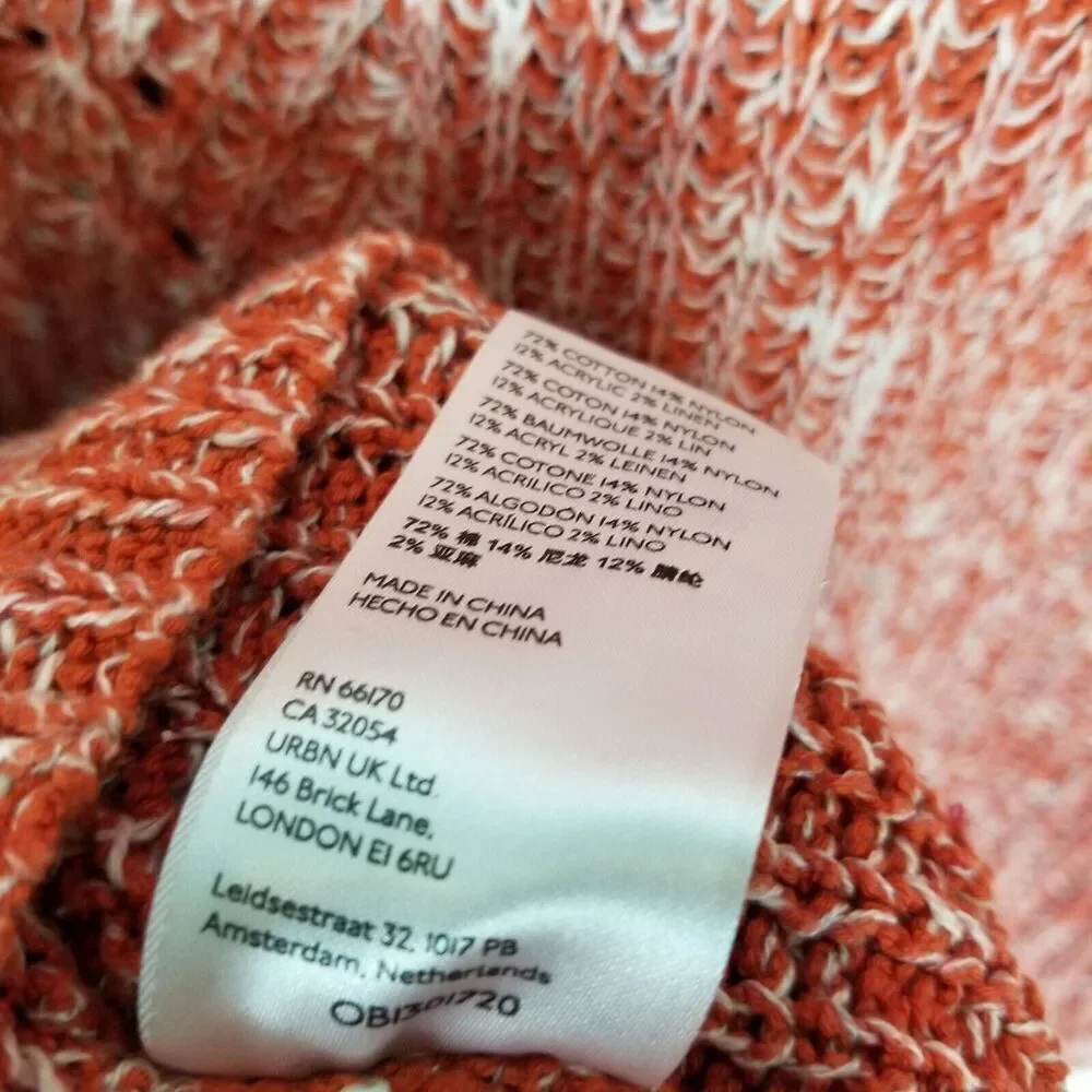 Anthropologie Pilcro Women Knit‎ Tunic Sweater Size XL Red Short Sleeve